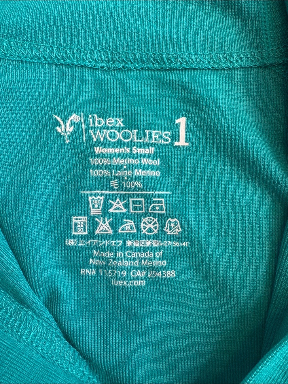 ibex Woolies 1 Women’s Quarter Zip Baselayer Teal Size Small - Picture 7 of 7